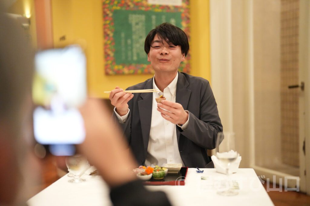 ②・援むすび山口・トライアングル・山口市・伊藤市長・新谷酒造・わかむすめ・セントコア山口・ヤスベェ・新井道子・まーちゃん・地域商社やまぐち株式会社