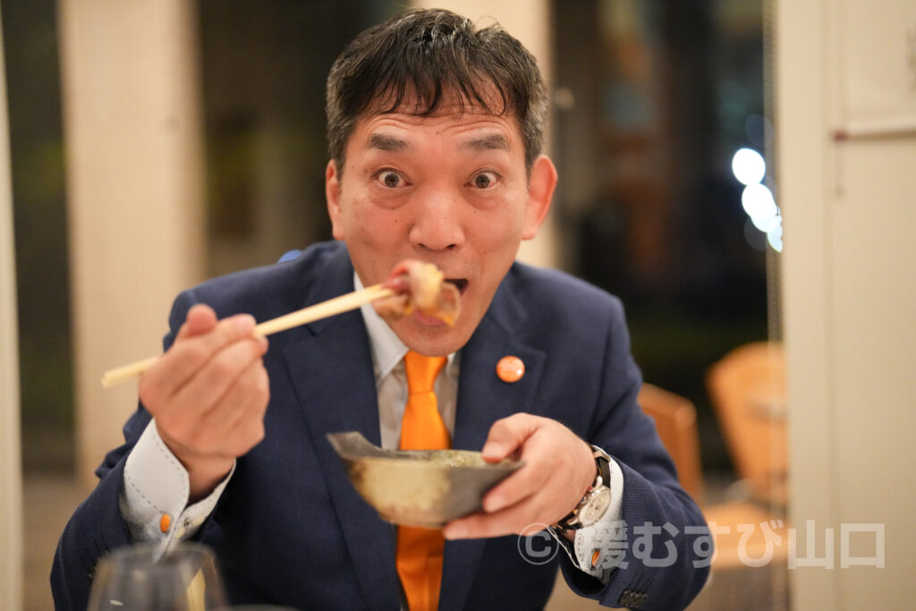 ②・援むすび山口・トライアングル・山口市・伊藤市長・新谷酒造・わかむすめ・セントコア山口・ヤスベェ・新井道子・まーちゃん・地域商社やまぐち株式会社