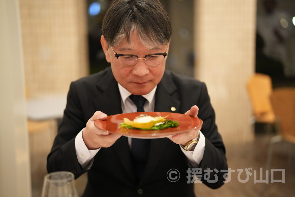 ②・援むすび山口・トライアングル・山口市・伊藤市長・新谷酒造・わかむすめ・セントコア山口・ヤスベェ・新井道子・まーちゃん・地域商社やまぐち株式会社