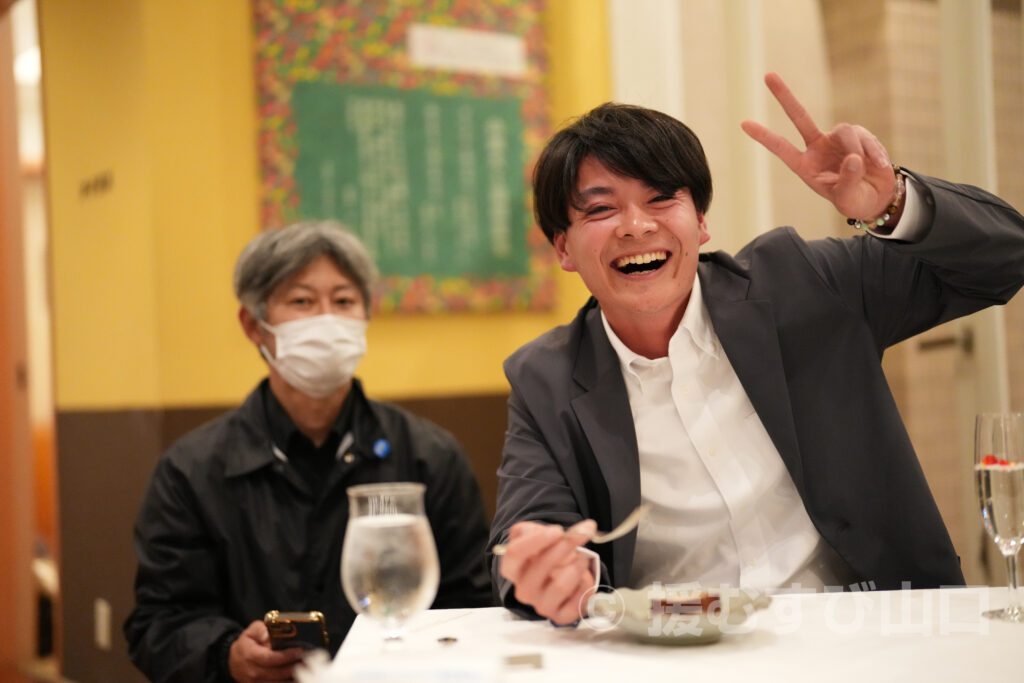 ②・援むすび山口・トライアングル・山口市・伊藤市長・新谷酒造・わかむすめ・セントコア山口・ヤスベェ・新井道子・まーちゃん・地域商社やまぐち株式会社