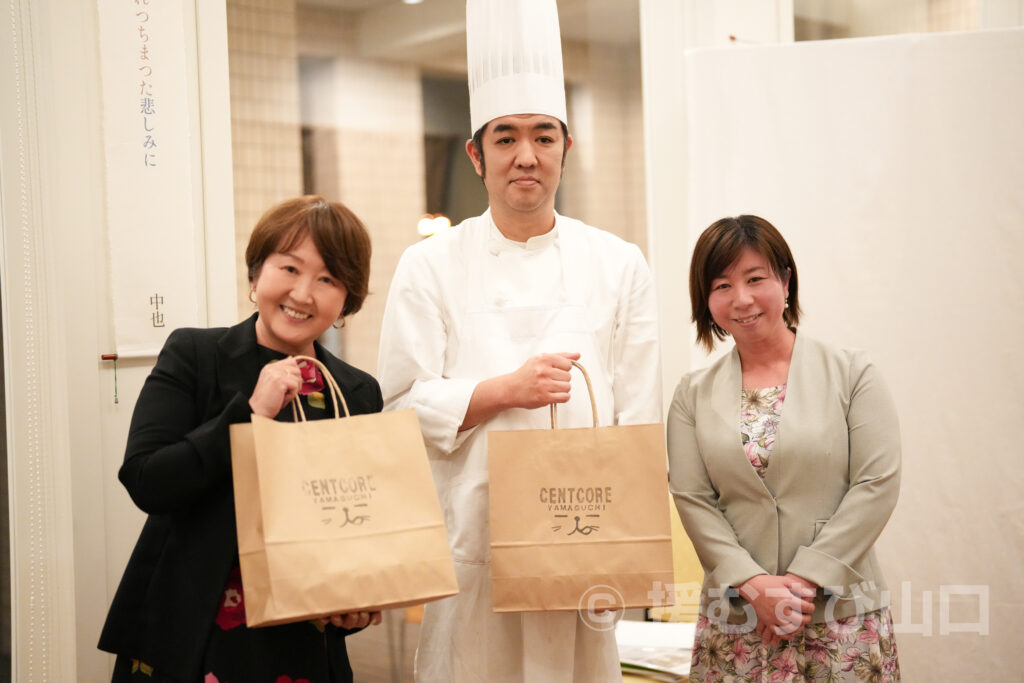 ④・援むすび山口・トライアングル・山口市・伊藤市長・新谷酒造・わかむすめ・セントコア山口・ヤスベェ・新井道子・まーちゃん・地域商社やまぐち株式会社