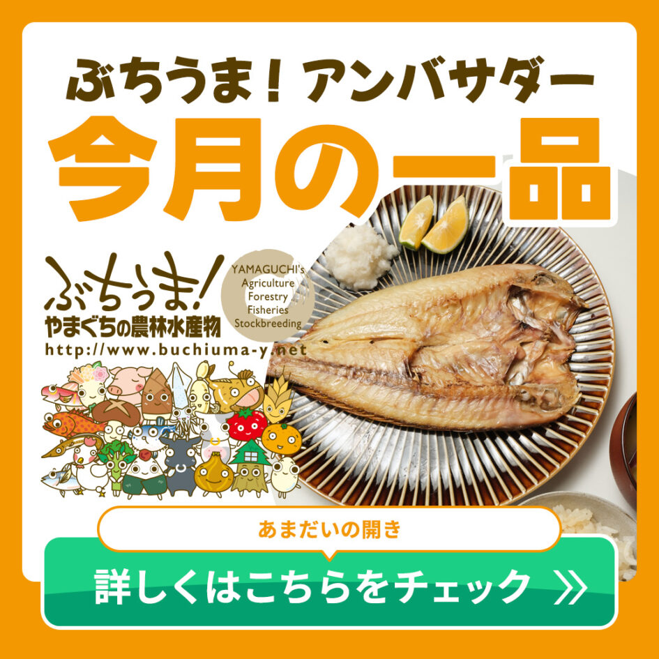 ぶちうまアンバサダー・やまぐちの農林水産物需要拡大協議会・あまだいの開き・あまだい・やまぐちブランド